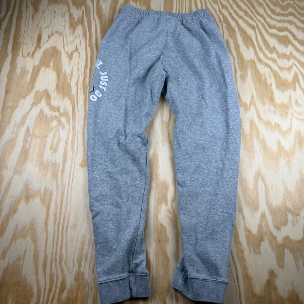 Nike Boys Gray Just Do It Graphic Fleece Sweatpants Joggers Size Large L 14-16